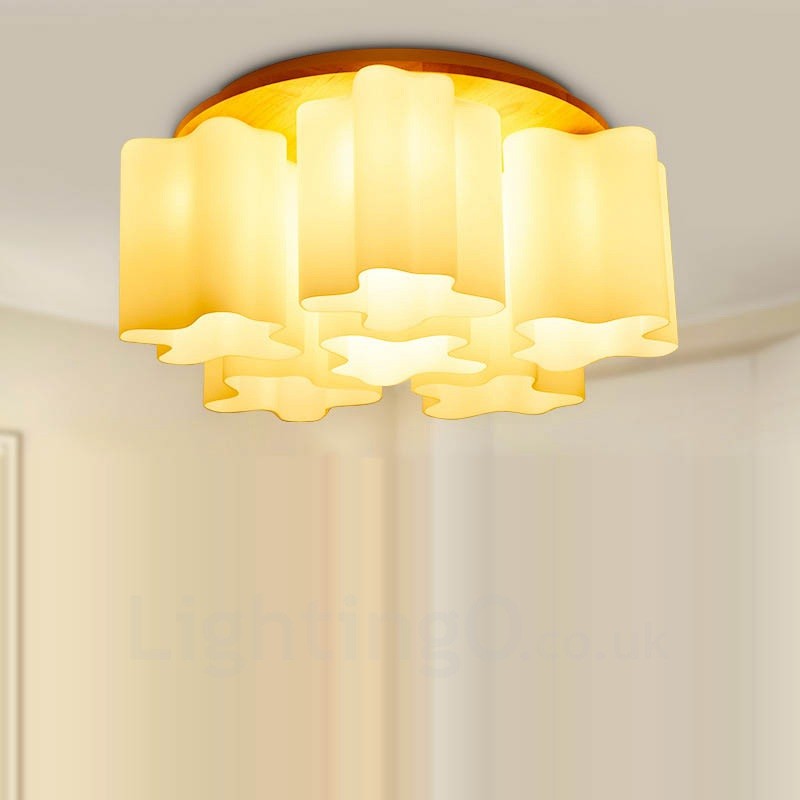 6 Light Modern Contemporary Flush Mount Ceiling Lights With