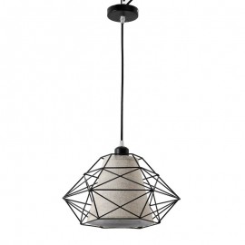 1 Light Retro / Vintage Black Iron Pendant Light with Fabric Shades for Living Room, Study, Bedroom, Kitchen, Dining Room, Bar