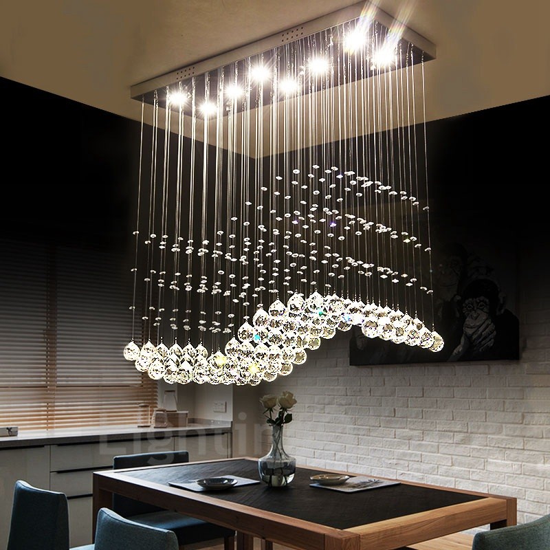 Modern Led Crystal Ceiling Pendant Light Indoor Chandeliers Home