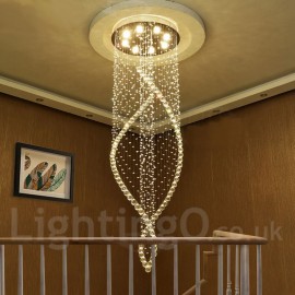 8 Lights Modern LED Crystal Ceiling Pendant Light Indoor Chandeliers Home Hanging Down Lighting Lamps Fixtures