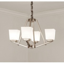 4 Lights Chrome Pendant Light Indoor Modern Chandeliers Home Hanging Lighting Lamps Fixtures with Glass Shades