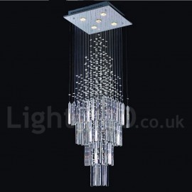 5 Lights Modern LED K9 Crystal Ceiling Pendant Light Indoor Chandeliers Home Hanging Down Lighting Lamps Fixtures