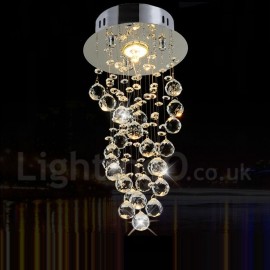 1 Light Modern LED K9 Crystal Ceiling Pendant Light Indoor Chandeliers Home Hanging Down Lighting Lamps Fixtures