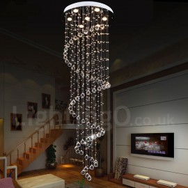 7 Lights Modern LED K9 Crystal Ceiling Pendant Light Indoor Chandeliers Home Hanging Down Lighting Lamps Fixtures