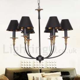 6 Light Rustic Retro Contemporary Living Room Dining Room Bedroom Candle Style Chandelier