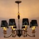 8 Light Black Living Room Bedroom Dining Room Retro Bar Candle Style Chandelier