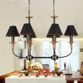 6 Light Retro Contemporary Living Room Dining Room Bedroom Candle Style Chandelier
