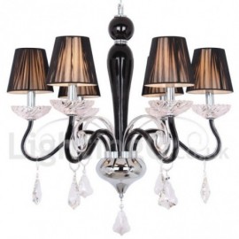 6 Light White Contemporary Dining Room Bedroom Living Room K9 Crystal Candle Style Chandelier