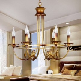 6 Light Retro Living Room Dining Room Bedroom Candle Style Chandelier