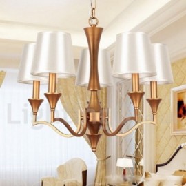 5 Light Rustic Mediterranean Style, Living Room Dining Room Bedroom Candle Style Chandelier