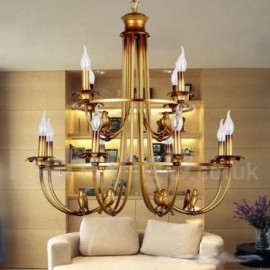 12 Light Retro Living Room Dining Room Bedroom Candle Style Chandelier