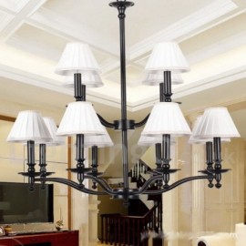 12 Light Retro Living Room Dining Room Bedroom Rustic Large 2 Tier Candle Style Chandelier