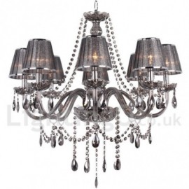 8 Light Dining Room Bedroom Living Room K9 Crystal Candle Style Chandelier