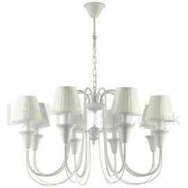 8 Light White Living Room Bedroom Dining Room Retro Candle Style Chandelier