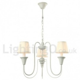 3 Light White Living Room Bedroom Dining Room Retro Candle Style Chandelier