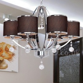 6 Light Contemporary Dining Room Bedroom Living Room K9 Crystal Candle Style Chandelier