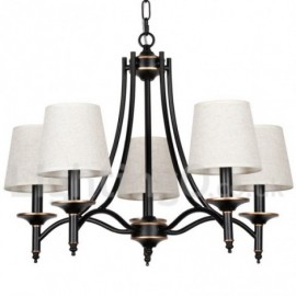 5 Light Living Room Bedroom Dining Room Study Room/Office Rustic Retro Black Contemporary Candle Style Chandelier
