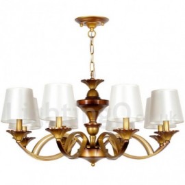 8 Light Retro Mediterranean Style, Rustic Living Room Dining Room Bedroom Candle Style Chandelier