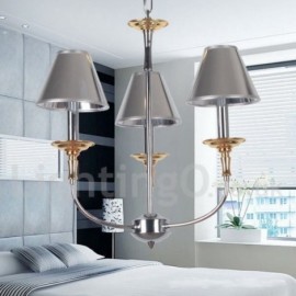 3 Light Modern / Contemporary Chrome Living Room Dining Room Bedroom Candle Style Chandelier