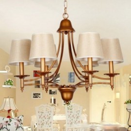 6 Light Rustic Retro Living Room Bedroom Mediterranean Style, Dining Room Candle Style Chandelier