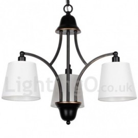 3 Light Rustic Retro Living Room Bedroom Dining Room Contemporary Candle Style Chandelier