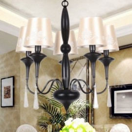 5 Light Mediterranean Style, Living Room Dining Room Bedroom Candle Style Chandelier