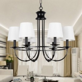 6 Light Retro Black Mediterranean Style, Living Room Dining Room Rustic Contemporary Candle Style Chandelier