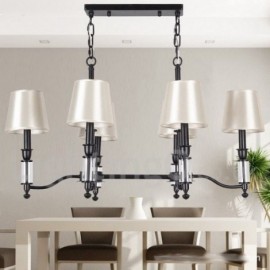 6 Light Rustic Black Living Room Dining Room Bedroom Retro Contemporary Candle Style Chandelier