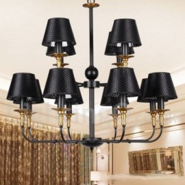 12 Light Retro Rustic Living Room Dining Room Bedroom 2 Tier Candle Style Chandelier