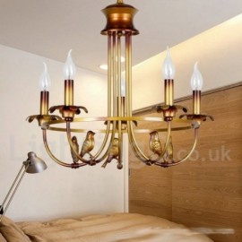 5 Light Retro Living Room Dining Room Bedroom Candle Style Chandelier