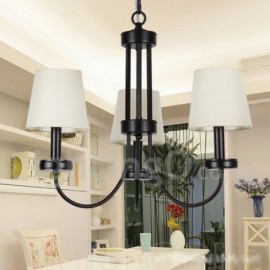 3 Light Retro Contemporary Living Room Dining Room Bedroom Black Candle Style Chandelier