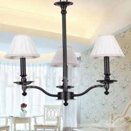 3 Light Retro Contemporary Living Room Dining Room Bedroom Black Candle Style Chandelier