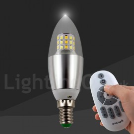 Dimmable 4Wx2 E14 LED Candle Style 3200K-6500K Candle Bulb (85-265V) with Remote Control