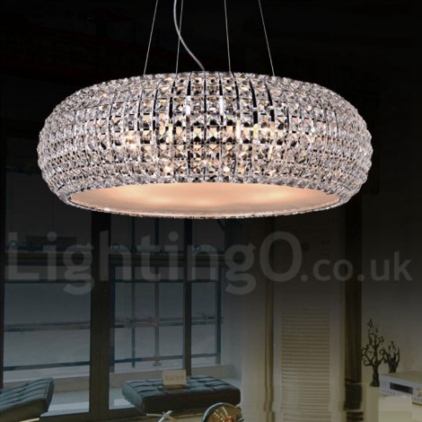 Modern Led K9 Crystal Ceiling Pendant Light Indoor Chandeliers Home Hanging Down Drum Lighting Lamps Fixtures Lightingo Co Uk