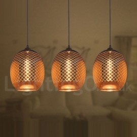 Rustic Glass Pendant Light European Bar Cafe Dining Room Pendant Lamp