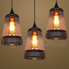 European Retro Lounge Dining Room Bar Glass Pendant Light