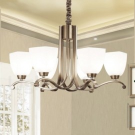 6 Light Modern/ Contemporary Living Room Dinning Room Bedroom Chandelier with Glass Shade