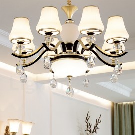 Modern / Contemporary Retro Luxury Crystal Pendant Lamp Chandelier with Glass Shade