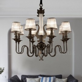 Modern / Contemporary 8 Light Steel Chandelier with Acrylic Shade for Living Room, Corridor, Courtyard, Kitchen, Hotel