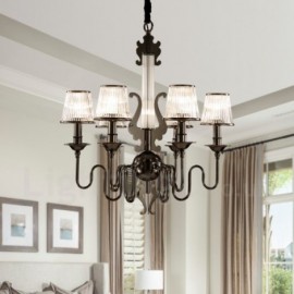 Modern / Contemporary 6 Light Steel Chandelier with Acrylic Shade for Living Room, Corridor, Courtyard, Kitchen, Hotel