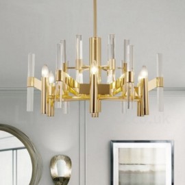 Modern / Contemporary 8 Light Metal Chandelier with Crystal Shade for Living Room, Dinning Room, Bedroom