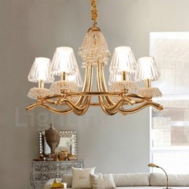 Modern / Contemporary 6 Light Crystal,Steel Chandelier with Acrylic Shade for Living Room, Dinning Room, Bedroom, Hotel