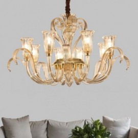 Modern / Contemporary 8 Light Glass Chandelier with Glass Shade for Living Room, Dinning Room, Bedroom