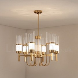 Rustic / Lodge,Modern / Contemporary 6 Light Steel Chandelier with Glass Shade for Living Room, Dinning Room, Bedroom,