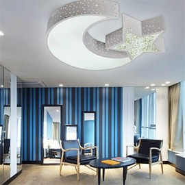 Flush Mount LED Modern Contracted Star and Moon Pattern Living Room /Bedroom /Kids Room / Hallway Metal