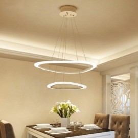 Dimmable With Remote Control Modern / Contemporary 2 Rings Light Aluminum Alloy Pendant Light with Acrylic Shade for Living Room, Dinning Room, Bedroom, Hotel