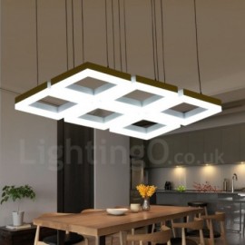 Modern / Contemporary 6 Light Aluminum Alloy Pendant Light with Acrylic Shade for Living Room, Dinning Room, Kitchen, Bedroom, Hotel