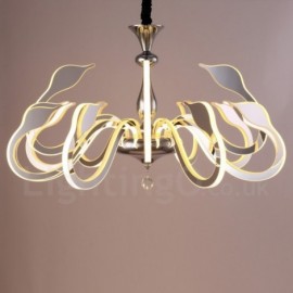 Dimmable Modern / Contemporary 12 Light Steel Chandelier with Acrylic Shade for Living Room, Dinning Room, Bedroom