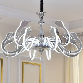 Dimmable Modern / Contemporary 10 Light Steel Chandelier with Acrylic Shade for Living Room, Dinning Room, Bedroom