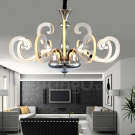 Dimmable Modern / Contemporary 12 Light Steel Chandelier with Acrylic Shade for Living Room, Dinning Room, Bedroom